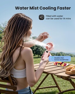 Foto 3 | Foto 3 | Ventilador Nebulizador Portátil Gaiatop De Mano Plegable 180° Color Rosa - Venta Internacional.