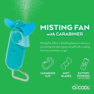 Foto 3 | Foto 3 | Llavero Deportivo Misting Fan O2cool De Bolsillo Tamaño 2 Color Verde Azulado - Venta Internacional.