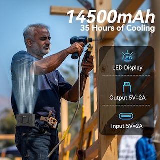Foto 4 | Foto 4 | Ventilador De Cintura Portátil Amacool 14500 Mah Con 5 Velocidades Y 35 H De Batería - Venta Internacional.