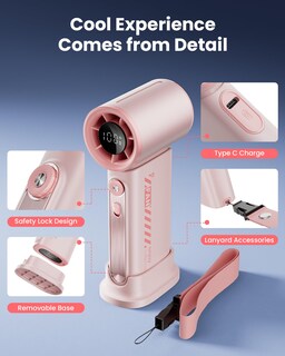 Foto 7 | Foto 7 | Ventilador Portátil Koonie 19000 Rpm  100 Velocidades  3600 Mah  Rosa - Venta Internacional.