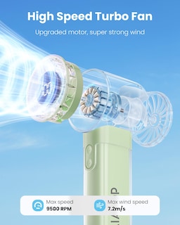Foto 2 | Foto 2 | Turboventilador Portátil Gaiatop De 4800 Mah Con Cordón Verde - Venta Internacional.