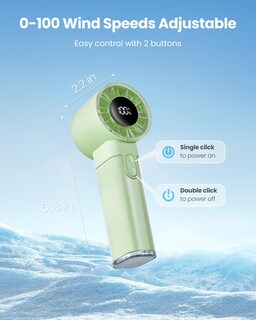 Foto 4 | Foto 4 | Turboventilador Portátil Gaiatop De 4800 Mah Con Cordón Verde - Venta Internacional.
