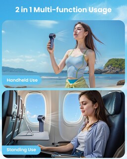 Foto 6 | Foto 6 | Turboventilador Portátil Gaiatop De 4800 Mah Con Cordón Color Azul Marino - Venta Internacional.