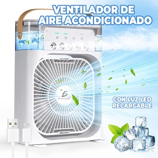 Foto 3 | Foto 3 | Ventilador de Aire Acondicionado Portátil con Tanque de Agua Usb con Luz Led