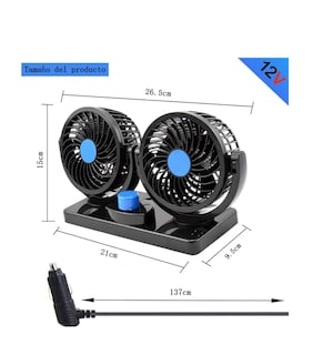 Foto 2 | Foto 2 | Ventilador Xtellar Doble Auto Coche Portátil Con 2 Velocidades