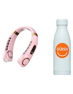 Foto 1 | Foto 1 | Ventilador De Cuello 5 Modos Rosa + Gratis Termo Güish De Regalo