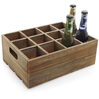 Foto 1 | Foto 1 | Caja De Almacenamiento Para Botellas De Cerveza Mygift De Madera Marrón Rústica Con 12 Ranuras - Venta Internacional.