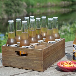 Foto 2 | Foto 2 | Caja De Almacenamiento Para Botellas De Cerveza Mygift De Madera Marrón Rústica Con 12 Ranuras - Venta Internacional.