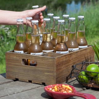 Foto 3 | Foto 3 | Caja De Almacenamiento Para Botellas De Cerveza Mygift De Madera Marrón Rústica Con 12 Ranuras - Venta Internacional.