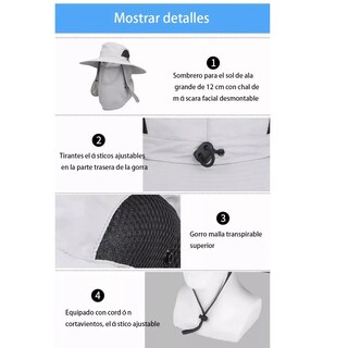 Foto 3 | Foto 3 | Sombrero para El Sol con Protección para El Cuello y La Cara Eo Safe Imports Beige