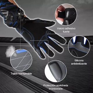 Foto 4 | Foto 4 | Guantes De Microfibra Cuero Y Fibra De Carbono Xxl Eo Safe Imports Esi-13804 Azul
