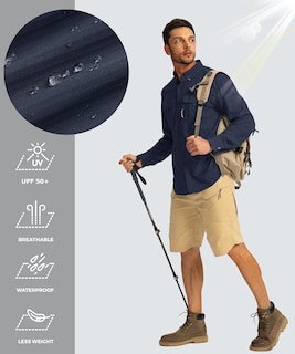 Foto 4 | Foto 4 | Camisa De Pesca Pudolla Sun Protection Upf50+ Para Hombre, Azul Marino, Xxl - Venta Internacional.