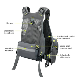 Foto 4 | Foto 4 | Chaleco De Pesca Gonex, Chaleco De Pesca Con Mosca Para Hombre Y Mujer, Gris Y Amarillo - Venta Internacional.