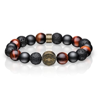 Foto 1 | Foto 1 | Pulsera Bering Arctic Symphony Con Forma De Ojo De Tigre Rojo Y Perlas De Lava - Venta Internacional.