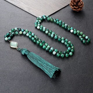 Foto 2 | Foto 2 | Ágata Verde Japa Mala Prayer Meditation, 108 Cuentas - Venta Internacional.