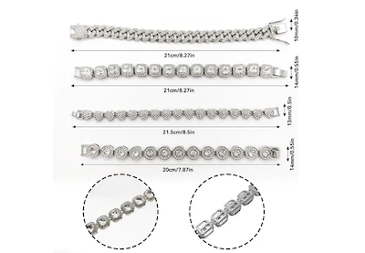 Foto 2 | Foto 2 | 4pzs Xtellar Pulsera De Cadena Cubana Hip Hop Para Hombre Y Mujer