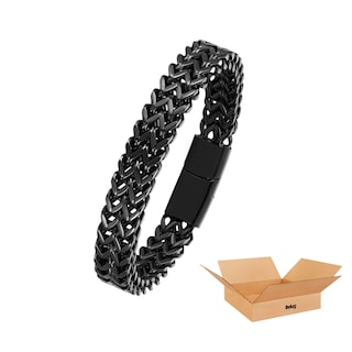 Foto 1 | Foto 1 | Esclava Belug Negro 21 Cm Para Hombre Dos Filas Acero Hebilla Magnética