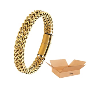 Foto 1 | Foto 1 | Esclava Belug Oro Dos 23 Cm Filas De Acero Magnética Hebilla Para Hombre