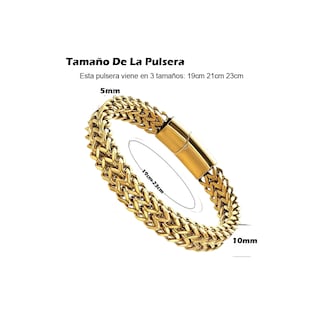 Foto 3 | Foto 3 | Esclava Belug Oro Dos 23 Cm Filas De Acero Magnética Hebilla Para Hombre