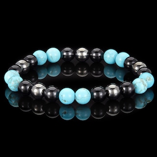 Foto 4 | Foto 4 | Pulsera West Coast Jewelry, Ónix Turquesa Y Hematita Para Hombre - Venta Internacional.