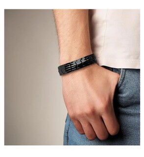 Foto 5 | Foto 5 | Pulsera De Terapia Magnética Cobre Puro Brazalete P/ Hombre Negro 7 Cm 23 Cm