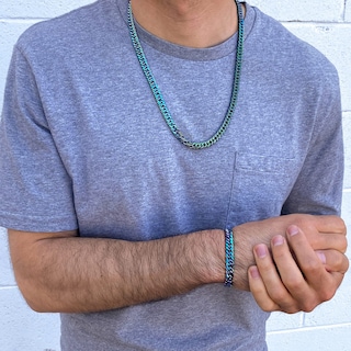 Foto 5 | Foto 5 | Pulsera West Coast Jewelry De Acero Inoxidable Iridiscente Pulido - Venta Internacional.