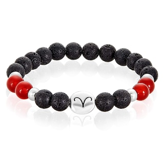 Foto 1 | Foto 1 | Pulsera West Coast Jewelry Para Hombre, Ágata Del Zodiaco Aries, Piedra De Lava - Venta Internacional.