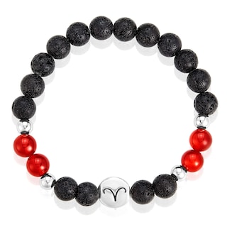 Foto 2 | Foto 2 | Pulsera West Coast Jewelry Para Hombre, Ágata Del Zodiaco Aries, Piedra De Lava - Venta Internacional.