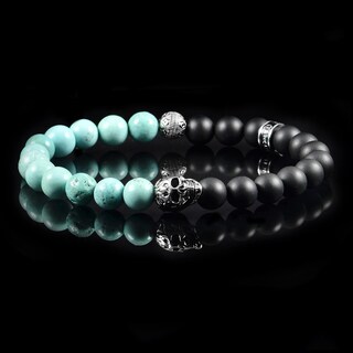 Foto 5 | Foto 5 | Brazalete Crucible Con Calavera De Acero Inoxidable Con Cuentas De Turquesa - Venta Internacional.