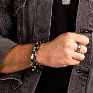 Foto 4 | Foto 4 | Pulsera West Coast Jewelry Crucible Para Hombre, Acero Bizantino - Venta Internacional.