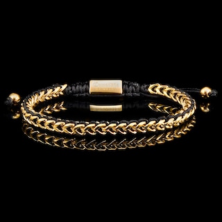 Foto 5 | Foto 5 | Brazalete Crucible Con Cadena Franco De Acero Inoxidable Chapado En Oro - Venta Internacional.