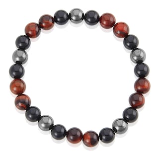 Foto 2 | Foto 2 | Pulsera West Coast Jewelry Con Piedra Ojo De Tigre Roja, Ónix Y Hematita - Venta Internacional.