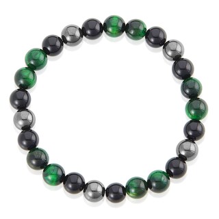 Foto 2 | Foto 2 | Pulsera West Coast Jewelry, Ojo De Tigre Verde, Ónix Y Hematita - Venta Internacional.
