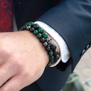 Foto 3 | Foto 3 | Pulsera West Coast Jewelry, Ojo De Tigre Verde, Ónix Y Hematita - Venta Internacional.