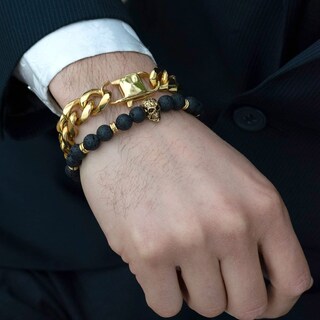 Foto 4 | Foto 4 | Pulsera West Coast Jewelry Crucible De Acero Chapado En Oro De 14 Mm - Venta Internacional.