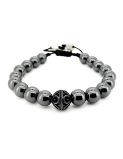 Foto 1 | Foto 1 | Pulsera Caos, Colección Bloodstone, Piedra Semipreciosa Hematita, Charm Black De Acero
