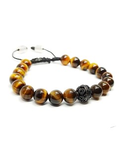 Foto 3 | Foto 3 | Pulsera Caos, Colección Nabucco, Piedra Semipreciosa Ojo De Tigre Amarillo, Charm Black De Acero