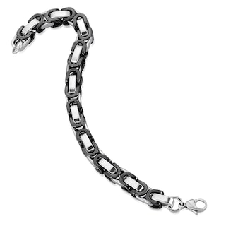 Foto 3 | Foto 3 | Pulsera Invicta De Acero Inoxidable Bizantino Plateado Y Negro - Venta Internacional.