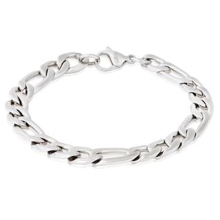 Foto 4 | Foto 4 | Pulsera Invicta Silver Figaro Para Hombre De Acero Inoxidable 8.75 Pulgadas - Venta Internacional.