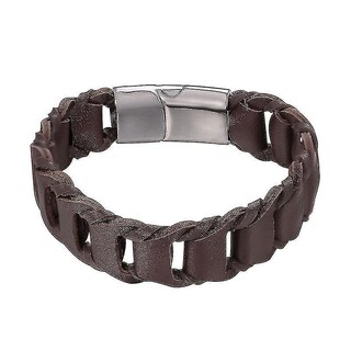 Foto 1 | Foto 1 | Pulsera U7 De Piel Sintética Trenzada Para Unisex Color Marrón - Venta Internacional.