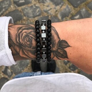 Foto 1 | Foto 1 | Juego De Pulseras Huoguo Para Hombre 17 Modernas Cuentas De Piedra Hechas A Mano - Venta Internacional.