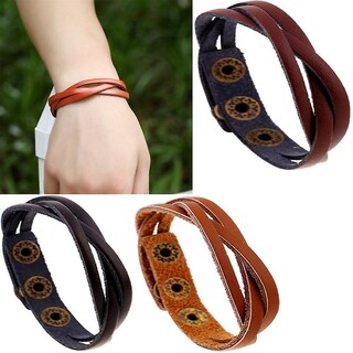 Foto 2 | Foto 2 | Brazalete Huoguo Brazalete Trenzado De Piel Unisex - Venta Internacional.