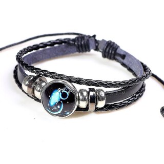 Foto 1 | Foto 1 | Pulsera Huoguo Luminosa De Piel Ajustable Con Cuentas Para Hombre - Venta Internacional.