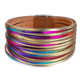 Foto 1 | Foto 1 | Pulseras Huoguo De Cuero Multicapa De Color Dorado Para Hombre - Venta Internacional.