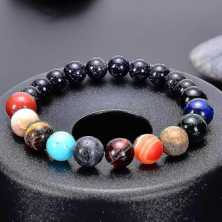 Foto 1 | Foto 1 | Pulsera Huoguo Space Planets Bead Chapada En Rodio Para Hombre - Venta Internacional.