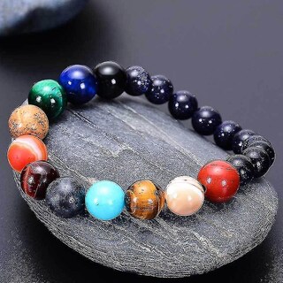 Foto 2 | Foto 2 | Pulsera Huoguo Space Planets Bead Chapada En Rodio Para Hombre - Venta Internacional.