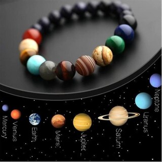 Foto 2 | Foto 2 | Pulsera Huoguo Con Forma De Ocho Planetas Piedra Natural 10 Mm Color Azul - Venta Internacional.