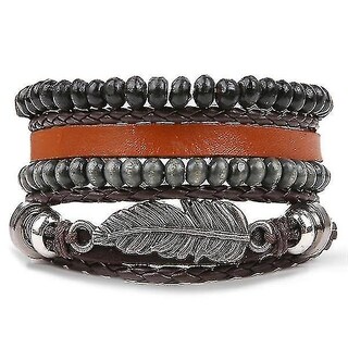 Foto 1 | Foto 1 | Pulsera Huoguo Classic De Cuero Multicapa Para Hombre - Venta Internacional.