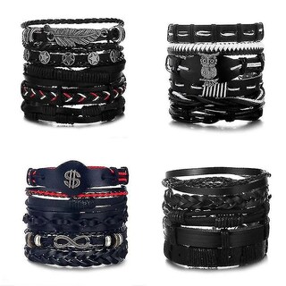 Foto 3 | Foto 3 | Pulsera Huoguo Classic De Cuero Multicapa Para Hombre - Venta Internacional.