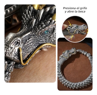 Foto 3 | Foto 3 | Pulsera De Hombre Dragon Color Plata